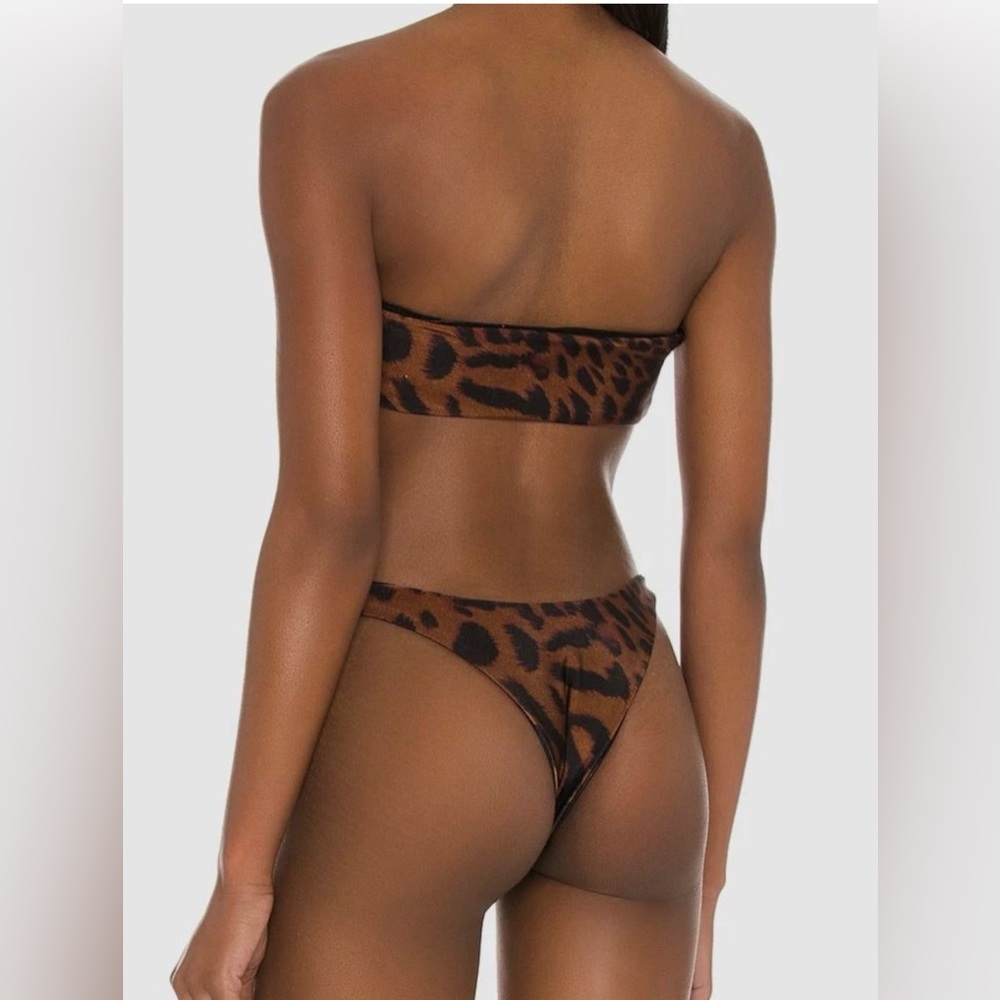 Koral Brown Leopard Print Bandeau Bikini like Frankie’s bikinis bananhot - Picture 3 of 3